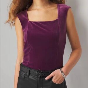 White House Black Market Sleeveless Blouse, Deep Plum, Sz M, NWT